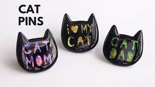 DIY Shrink Plastic Cat Pins  Shrinky Dinks and Resin [upl. by Francis]