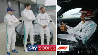 Toto Wolff takes on Lewis Hamilton and Valtteri Bottas in a race around Silverstone  Sky F1 [upl. by Eoin323]