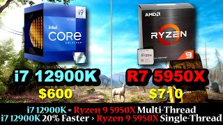 Core i9 12900K On Par With AMD Ryzen 9 5950X  12900k vs 5950x  12900x vs 5900x  12900k vs 11900k [upl. by Enenaj890]