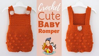 Crochet Cute And Easy Baby Romper [upl. by Rizika]