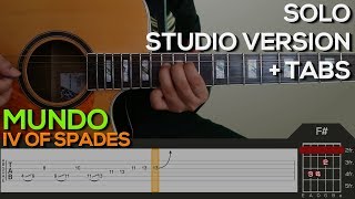 IV of Spades  Mundo SOLO Studio Version Guitar Tutorial with TABS on SCREEN [upl. by Francklin296]