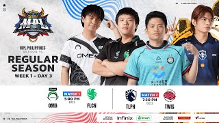 🔴 LIVE  MPL PH S15  FILIPINO  Week 1 Day 3 [upl. by Namreh]