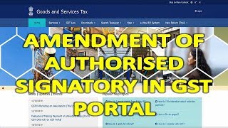 AMENDMENT OF AUTHORISED SIGNATORY IN GST [upl. by Mareah586]