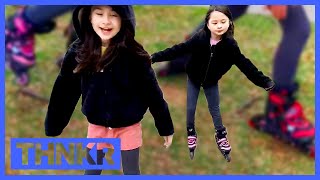 How to Roller Skate for Beginners InLine Skates  Kids Teaching Kids [upl. by Asirram]