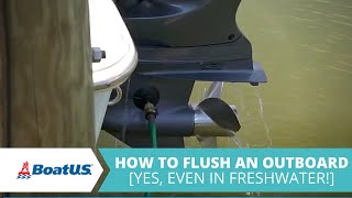 How to Flush an Outboard Engine  BoatUS [upl. by Aciram]