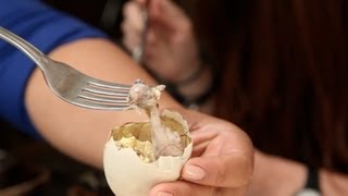 How To Eat Balut Fertilized Duck Egg [upl. by Eimirej]