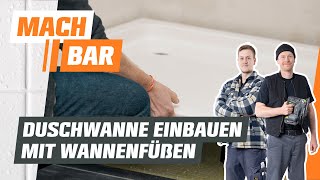 Duschwanne einbauen mit Wannenfüßen  OBI [upl. by Enitsrik]