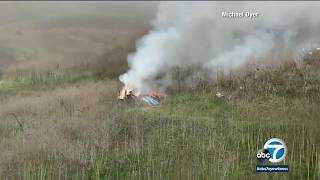 New video shows wreckage from helicopter crash that killed Kobe Bryant 8 others  ABC7 [upl. by Euqinemod]