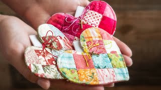 Patchwork Heart Pocket Prayer Quilt Tutorial  FREE Pattern  Shabby Fabrics [upl. by Leerzej]