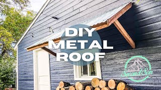 HOW TO BUILD A ROOF  Overhang Metal Roof  DIY  Firewood Cover [upl. by Popelka]