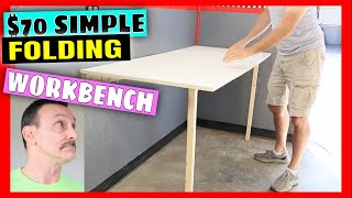 FOLDING WORKBENCH GARAGE DIY How TO Build A Folding Work Table Cheap [upl. by Angell]