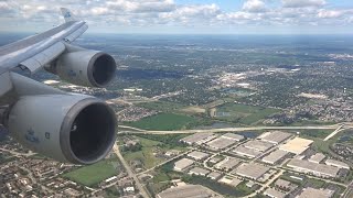 KLM 747400  Beautiful Afternoon landing at Chicago Ohare [upl. by Yrffej156]