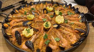 Authentic Spanish Seafood Paella Recipe  Helina Sanchez [upl. by Holli]