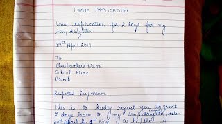 How To Write A Sick Leave Letter To A Teacher From A ParentSick Absence Leave Application by Parent [upl. by Marci]