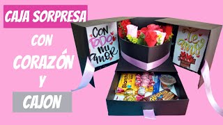 Gift Box  Caja sorpresa con cajon y corazon  DIY [upl. by Jer947]