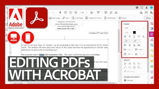 Editing PDFs  Acrobat DC for Educators [upl. by Anayek]