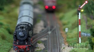 Märklin Modelleisenbahn der Eisenbahnfreunde Sinntalbahn  Eine 3LeiterSpur H0 Eisenbahnanlage [upl. by Kotto]