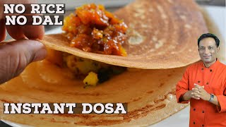 Instant Dosa  No Rice  No Dal  How To Make Crispy Dosa Batter With Whole Wheat Flour Dosa Recipe [upl. by Malloch668]