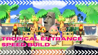 ACNH Cute Tropical Entrance Speed Build  NEW YEAR NEW ISLAND  Animal Crossing New Horizons [upl. by Oirobil]