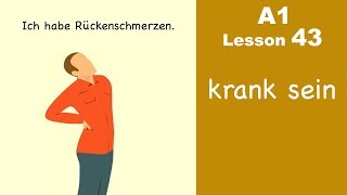 Learn German  krank sein  German for beginners  A1  Lesson 43 [upl. by Saideman]