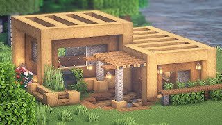 ⚒️ Minecraft Tutorial  Casa MODERNA de MADEIRA ⚒️ [upl. by Joelle]