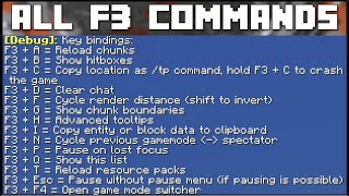 Minecraft  All F3 Commands [upl. by Katuscha350]