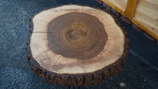 Live Edge Coffee Table With Wood Bark [upl. by Aihsitan]