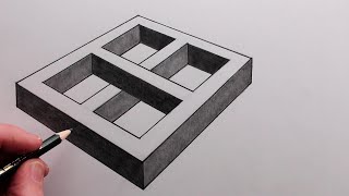 How to Draw a 3D Optical Illusion Easy [upl. by Repip]