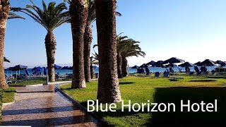 Blue Horizon hotel Ialysos Rhodes pool and beach walk [upl. by Adebayo]