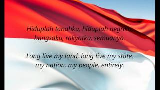 Indonesian National Anthem  quotIndonesia Rayaquot IDEN [upl. by Udela]