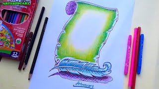 COMO DIBUJAR un PERGAMINO  how to draw a scroll  Pergamino [upl. by Paddy]