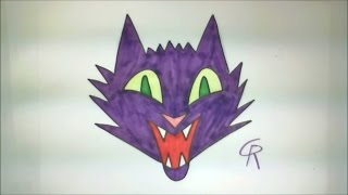 Learn How to Draw A Scary Halloween Cat EasyiCanHazDraw [upl. by Aynatan]