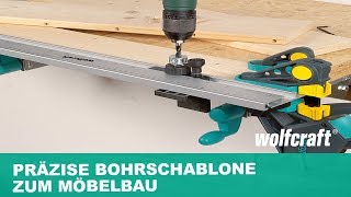 Dübelleiste Bohrschablone zum Möbelbau von Schränken amp Regalen  wolfcraft [upl. by Proudlove567]