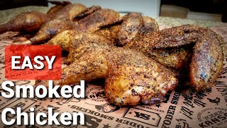 Texas Smoked Chicken Recipe  Crispy Skin Smoked Chicken Easy [upl. by Maybelle]