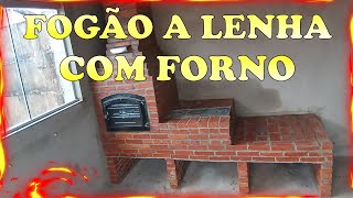 FOGÃO A LENHA COM FORNO FEITO NO TIJOLINHO [upl. by Micki]