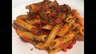 Receta de Pasta con Salsa Arrabbiata Original Italiana [upl. by Kunkle]