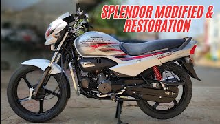 Splendor modified  Hero Honda splendor Restoration [upl. by Ihsar]