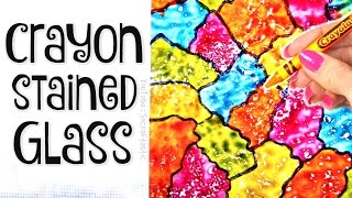 DIY CRAYON STAINED GLASS  Suncatcher Wax Paper Art  How To  SoCraftastic [upl. by Jeraldine]