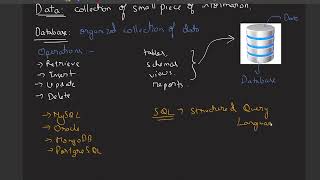 What is Database  Different Operations in Database  DBMS Tutorial for Beginners Part 1 [upl. by Faxen]