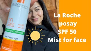 The BEST SPF 50 for face with make up  La Roche Anthelios Mist  Pharmacist review [upl. by Hannavas127]