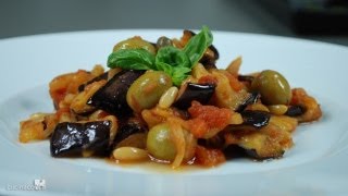 Eggplant caponata  Caponata di melanzane Traditional recipe [upl. by Earised362]