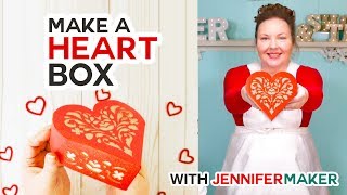 Paper Heart Box  Made on a Cricut [upl. by Ardin]