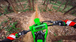 Woods Trail Riding on 2020 Kawasaki KX250F [upl. by Dnaleel]