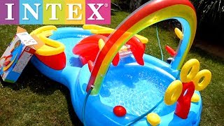 Intex Rainbow Ring Inflatable Play Center Pool Setup Tutorial [upl. by Ennaj480]