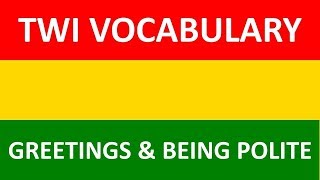 Twi Language Conversation  Twi Vocabulary  How To Greet And Be Polite In Akan Asante Twi [upl. by Chane]