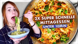 2 schnelle Nudelgerichte in unter 10 Minuten  Lecker amp vegan 🍝 [upl. by Sally109]