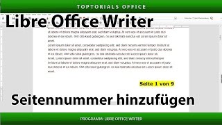 Seitennummern hinzufügen ganz einfach Libre Office Writer [upl. by Nnad]