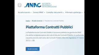 Corso Richiesta del CIG su PCP Piattaforma contratti pubblici [upl. by Gennifer]