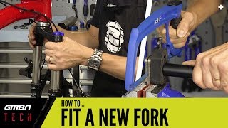 How To Replace Your Mountain Bike Fork [upl. by Gnilrits]