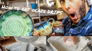 Pottery Glazing Techniques Drips Pouring and More [upl. by Dranyam]